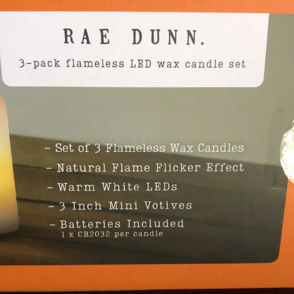 Rae Dunn TRICK TREAT Halloween Flameless votive candle set